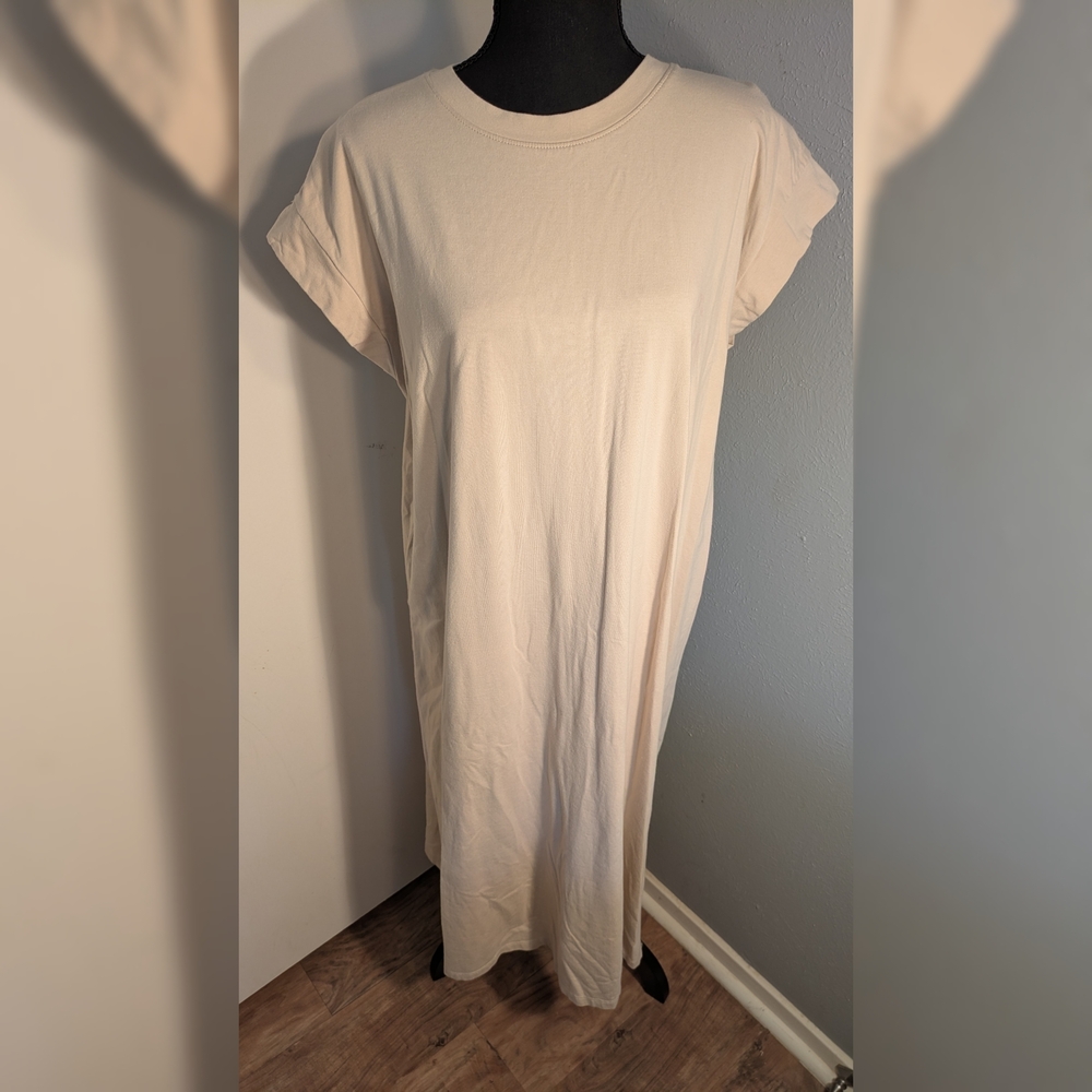 a new day Women's Cream Short Sleeve Tee Dress